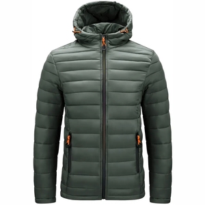 Blouson matelassé unisexe à capuche, coupe standard, imperméable et coupe-vent, pour le printemps, idéal pour les activités de plein air et le quotidien, avec broderie - Product Image 2