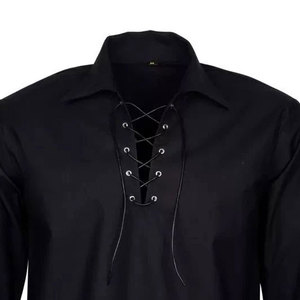 Camisa Escocesa Jacobita Negra para Kilt, Tallas S a 8XL - Fabricante Mayorista de Camisas de Algodón - Product Image 5