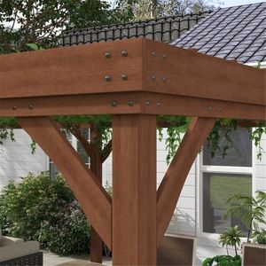 Gazebo in Legno da Esterno Originale SKU 55207963 con Tettoia e Pergola - Product Image 6