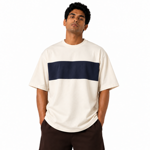 T-shirt pour homme en tissu tissé polyester/coton écologique, imprimé tie-dye, design vierge personnalisable, qualité supérieure, nouveau modèle. - Product Image 1