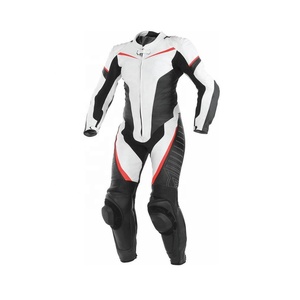 ชุดมอเตอร์ไซค์หนัง สีขาว ดำ แดง แบบกันลม สำหรับทุกฤดู ชุดแข่งรถมอเตอร์ไซค์ ชุดแข่งหนัง - Product Image 1