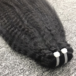 Extensions de cheveux Remy vierges crus Kinky Straight Bundles perruque avant pour femmes cheveux non transformés non endommagés> = 60% rapport de cheveux le plus long - Product Image 4