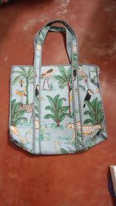 Quilted Cotton Tote Bag Eco Friendly Reusable Handmade Shopping Carry Bag Soft Lightweight Everyday Use <b>Gift</b> - Product Image 2