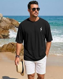 เสื้อยืดโอเวอร์ไซส์ผ้าฝ้ายแท้ 100% น้ำหนัก 220 กรัม พิมพ์ลายตามสั่งที่ไหล่ สไตล์ฮิปฮอป ไซส์พลัส ผ้าฝ้ายแท้ 100% ทรงบ็อกซี่ สำหรับผู้ชาย - Product Image 3