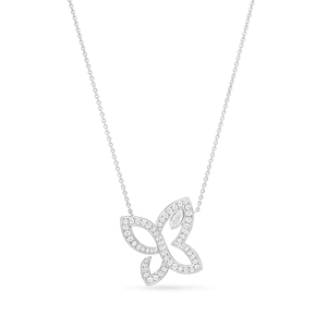Collar con Colgante de Flor, Plata 925, Bañado en Rodio, Diamante Corte Brillante Redondo, Uso Diario, Unisex, Estilo Lujoso, Cadena de Serpiente - Product Image 1
