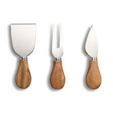 <b>Cheese</b> <b>Knife</b> <b>Set</b> Stainless Steel Blades Wood Handles Durable <b>Cheese</b> Tools for Food Contact Hand Wash Only - Product Image 1