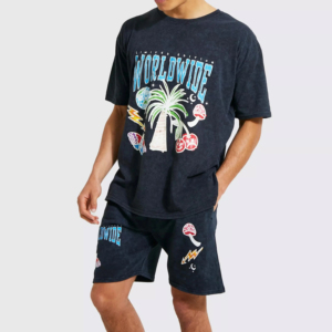 Vêtements de mode pour homme, vêtements d'été respirants, ensemble t-shirt et short pour homme, hauts à manches courtes et shorts avec logo personnalisé - Product Image 1