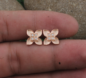 Wholesale 18K Rose Gold Plated Cubic Zirconia <b>Stud</b> Earrings for Women AAA CZ Diamond Brilliant Cut Sparkly Bridal Earring Jewelr - Product Image 3