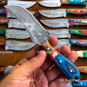 Couteaux de chasse à lame fixe en acier Damas de qualité industrielle OEM, couteau à dépecer, vente en gros à volume élevé, fournitures UA - Product Image 3