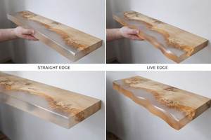 White Pearl Epoxy Floating Rectangle <b>Console</b> <b>Table</b> Live Edge Wood Resin Handmade Modern Luxury Floor Mount Eco-Friendly - Product Image 5