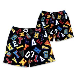 Short de bain respirant en coton noir à séchage rapide pour enfants, imprimé par sublimation motif dessin animé, idéal été-printemps - Product Image 4