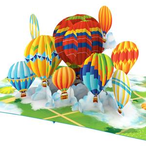 การ์ดป๊อปอัพบอลลูน 3 มิติ การ์ดอวยพรทำมือ การ์ดป๊อปอัพบอลลูนบินได้ 3 มิติ การ์ด 3 มิติ งานฝีมือกระดาษป๊อปอัพ ของขวัญสำหรับโอกาสพิเศษ - Product Image 1