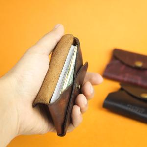 Minimalist One Piece Leather <b>Wallet</b> Stitchless Design Genuine Leather Slim Card <b>Holder</b> Custom Brand Logo LSSW-0042 - Product Image 6