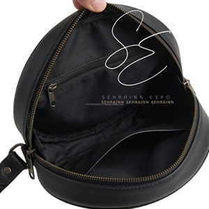 Western Genuine Leather Canteen Crossbody Bag Floral Tooled Round Purse Black <b>Handbag</b> Women - Product Image 5