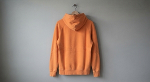 <b>Orange</b> <b>Fleece</b> 100% Cotton Solid Front Pullover Hooded Sweatshirt Men Kangaroo Pocket Regular Fit Winter Custom Logo - Product Image 2