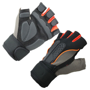 Professional Weightlifting Gloves with Long Wrist Support – Non-Slip <b>Silicone</b> <b>Padded</b> Gym Gloves – Breathable Microfiber - Product Image 1