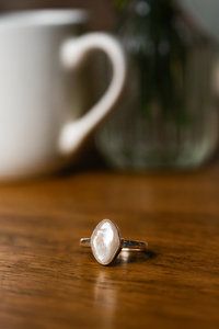 Natural Mother of Pearl <b>Ring</b> 925 <b>Sterling</b> <b>Silver</b> <b>Ring</b> Rose Gold Yellow Gold Plated Oval Bezel <b>Set</b> Handmade Jewelry for Women Men - Product Image 6