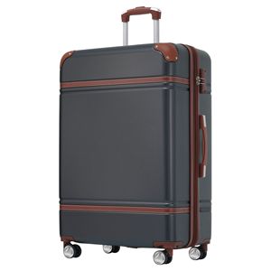 Bagaglio rigido con serratura TSA, valigia leggera espandibile da 28 "con ruote Spinner, bagaglio singolo Vintage, nero - Product Image 1