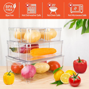 7-Piece Refrigerator <b>Storage</b> Containers Fridge Organizer <b>Boxes</b> Clear Stackable <b>Storage</b> Containers with Lids for Fruits Vegetable - Product Image 5