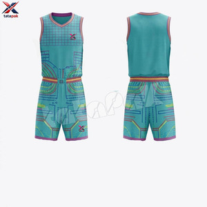 Ensemble de maillots de basket-ball de qualité export, col en V, sans manches, imprimé géométrique sublimé, vêtements de sport pour adultes, toutes saisons - Product Image 4