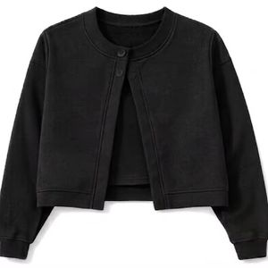 Cárdigan de Mujer, Casual, Largo, Manga Larga, Cuello Redondo, Color Sólido, Antiarrugas, Transpirable, de Secado Rápido, Tejido de Poliéster/Algodón - Product Image 6