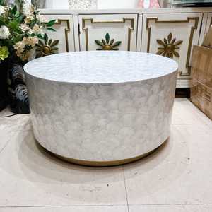 Mesa de Centro Moderna Tallada a Mano con Incrustaciones de Madreperla Ecológica, Mesa Redonda de Lujo con Forma Personalizada para Muebles de Sala de Estar - Product Image 3