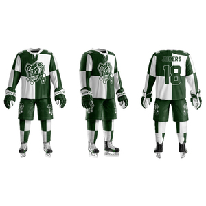 Conjunto de Jersey de Hockey sobre Hielo Jokers para Hombre, Manga Larga, Sublimado, Absorbente de Humedad, Corte Atlético, Verde y Blanco con Estampado de Personajes - Product Image 6