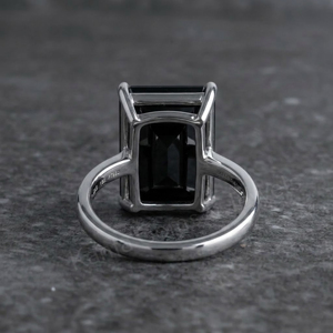 Hot Selling Handmade Black Onyx Gemstone 10x16mm Octagon Shape Prong Setting <b>Emerald</b> Cut Signet <b>Ring</b> For Father's Day Gift - Product Image 3