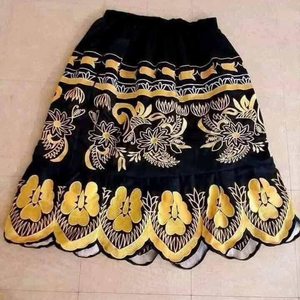 Mini-jupe décontractée en coton de qualité supérieure pour femme Pohnpei, motif brodé style robe de bal, impression numérique antibactérienne, jupes tricotées - Product Image 3