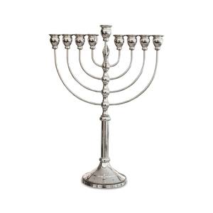 Menorá Decorativa de Nueve Ramas, Colorida, Moderna, para Hanukkah, Portavelas Judío, Diseño Artístico en Metal, Tres - Product Image 5