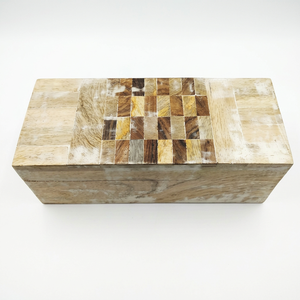 Boîte de rangement rectangulaire en bois, motif brique blanchie, faite à la main, personnalisée OEM ODM, boîte décorative DECORYUG - Product Image 3