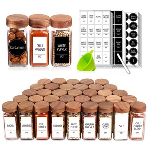 Ensemble de pots à épices en bois de teck, 9 pièces, organisateur de cuisine, vente en gros, Moradabad - Product Image 1