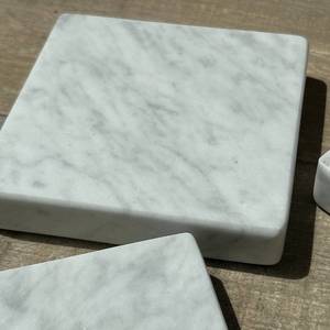Great Quality Natural <b>Marble</b> <b>Coasters</b> With White and Grey Stone Design For Decorative Home Use and Drink Protection - Product Image 3
