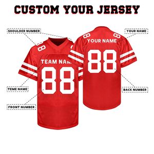 Custom American Football Jersey Polyester <b>Mesh</b> Dazzle Sublimation Design Your Own V Neck Durable Breathable Uniform - Product Image 4