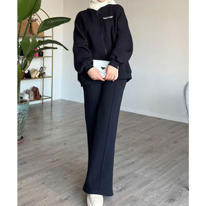 Conjunto coordinado para mujer modesta, túnica de manga larga y pantalones anchos, conjunto de moda musulmana, hecho en Pakistán. - Product Image 2