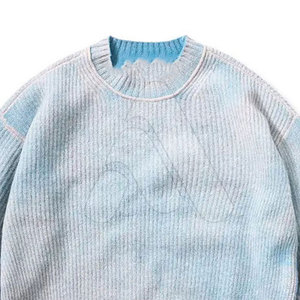 Pull en coton 100 % pour homme, coupe ample, respirant, tricoté, style streetwear personnalisé, effet délavé, collection 2026 - Product Image 6