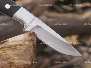 มีดทำมือสั่งทำพิเศษ เหล็กกล้าไร้สนิม 12C27 ใบมีดแบบ Fixed Blade ทรง Drop Point สำหรับพกพาและล่าสัตว์ ด้ามไม้แอฟริกันเวงกีสีเข้ม คุณภาพระดับอุตสาหกรรม - Product Image 5