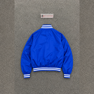 Blouson Bomber Varsity Bleu Royal Premium pour Homme – Style Décontracté, Col Rabattu, Boutons en Corne, Coupe Classique, Vêtement d'Hiver Écoresponsable - Product Image 6