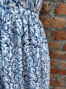 Vestido Maxi sin Mangas con Estampado Artesanal para Mujer, 100% Algodón Indio, Estilo Casual con Bordado Floral - Product Image 2