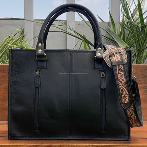 2025 Unique Women Fashion Luxury Hand <b>Tooled</b> <b>Leather</b> Crossbody Tote Bag & Genuine Cowhide Trifold Wristlet Wallet Matching Sets - Product Image 5