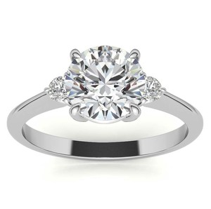 Bague en Moissanite à Coupe Géométrique Trio, en Argent Sterling 925 Plaqué Or, Trois Pierres, Luxe Certifié, pour Fiançailles, Mariage ou Promesse - Product Image 1