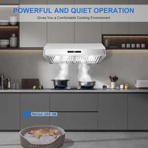 Cappa aspirante da cucina da 30 pollici in acciaio inossidabile con controllo touch, ventola di scarico da 600 CFM, 3 velocità con impostazioni temporizzate - Product Image 3