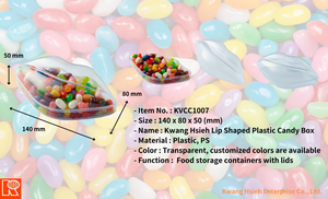 Kwang Hsieh กล่องใส่ลูกกวาดพลาสติก,แบบเฉพาะรูปทรงริมฝีปากใส - Product Image 5