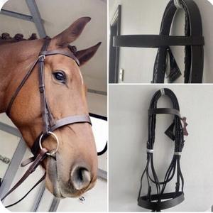 Brida Maxican de cuero de caballo, tamaño Cob marrón, filete anatómico, brida Flash, riendas acolchadas de neopreno desmontable, brida de cuero - Product Image 3