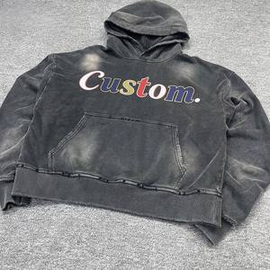 Sweat à capuche en molleton français pour homme, coupe ample, pour marques de mode américaines, vente en gros - Product Image 3