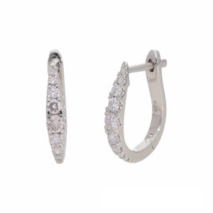 Pendientes de Aro Cónicos Sofisticados con Brillo para Mujer, Chapados en Rodio y Oro Amarillo de 14K, con Diamantes Naturales de 0.5 Ctw, Engaste de Garras, Regalo - Product Image 4