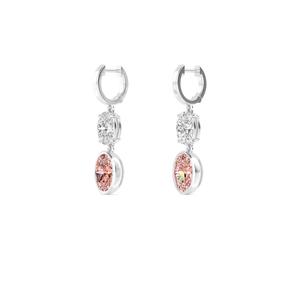 Boucles d'oreilles ovales en diamants de laboratoire, or rose 9 carats, 6,34 CTW, bijoux de luxe pour mariage, fête, femme - Product Image 4
