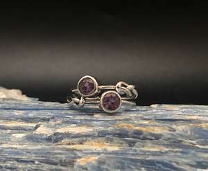 Anillo de amatista en plata de ley con nudo infinito hecho a mano, piedra preciosa de febrero, anillo elegante, regalo de joyería para mujer - Product Image 6