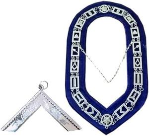Collar de cadena masónico para 12 oficiales de la Logia Azul con conjunto de joyas (Diácono Júnior) Material: Latón - Product Image 1