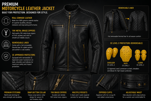 <b>men</b> genuine leather motorcycle <b>biker</b> <b>jacket</b> motocross racing street riding cycling premium custom oem lazib sports manufacturer - Product Image 6